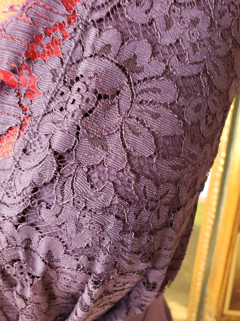 Banana Republic Plum Lace V-Neck Midi Dress - Picture 3 of 4